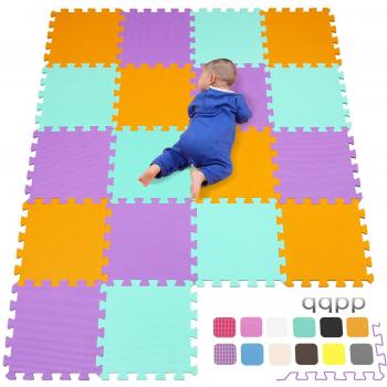 qqpp Alfombra Puzzle para Niños Bebe Infantil - Suelo de Goma EVA Suave. 18 Piezas