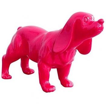 Figura decorativa perro cocker spaniel Kuatéh de poliresina rosa 37x14x25 cm