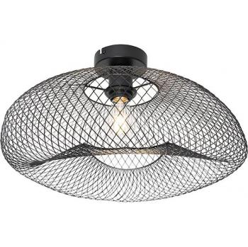 Plafón moderno negro Zora, acero, redondo, sin bombilla, E27, máximo 1 x 40 vatios