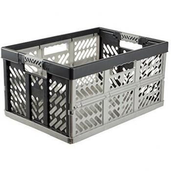 keeeper Robusta Caja Plegable con Mangos Suaves, 54 x 37 x 28 cm, 45 l, Ben, Plateado