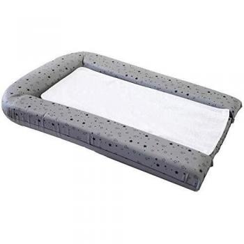 Colchón Cambiador PVC con 2 Esponjas Removibles - Gris Estrellas 42x70 cm