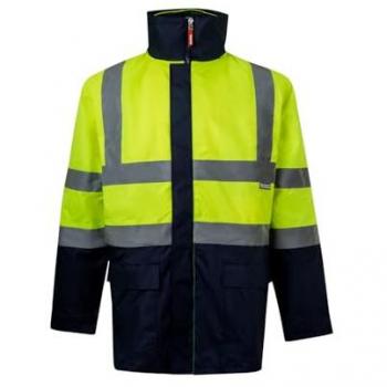 Parka 4 en 1 Alta Visibilidad Bicolor Azul Marino y Amarillo Fluorescente Talla L