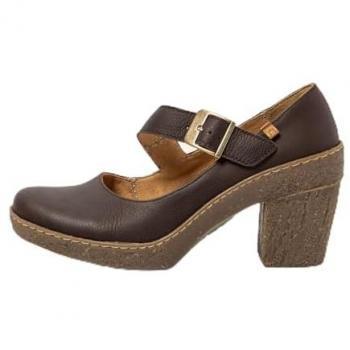 Zapatos de Tacón de Piel Marrón para Mujer N5433 con Hebilla, 5 a 8cm, Casual, El Naturalista Outlet 2024