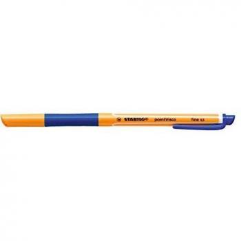 STABILO pointVisco - Rollerball tinta gel de baja viscosidad - Caja con 10 unidades - Color azul