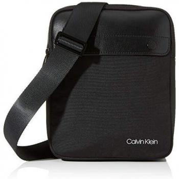 Calvin Klein - United Nylon Flat Crossover, Shoppers y bolsos de hombro Hombre, Negro