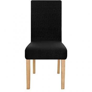 Amazon Brand - Umi Funda para Silla Decorativa Suave de Salon Comedor 2 Piezas Negro