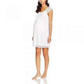 Women'secret MT1 Soft ND TG - Camisón  maternidad, color Blanco, talla M