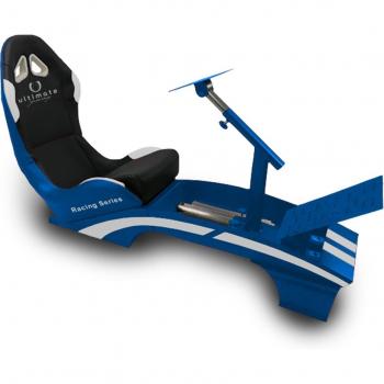 Silla de gaming Ultimate Racing FX1 azul con diseño ergonómico y estilo deportivo