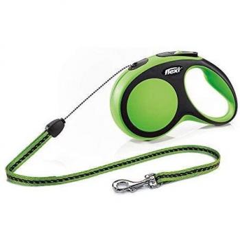 TRIXIE flexi New COMFORT, Cuerda enrollable, S: 8 m, Verde, Perro