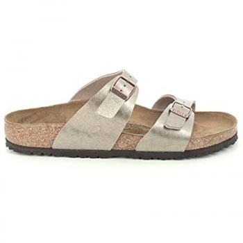 Birkenstock Sydney Birko-Flor Women's Slide Sandals - Color: Graceful Taupe
