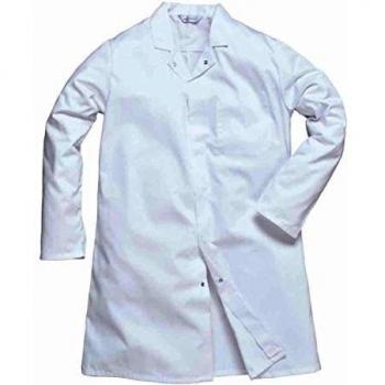 Bata de Alimentación Hombre Portwest Blanca 2XL con Un Bolsillo
