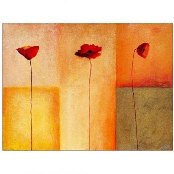 Artopweb Panel Decorativo con Diseño Heinemann Dreierlei Mohn II, Madera, Multicolor, 80x3x60 cm