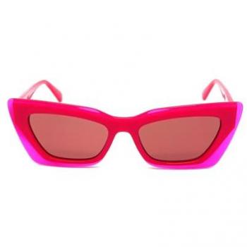 Calvin Klein Jeans CKJ23656S Unisex Sunglasses with Red Lens and Medium Pink Frame