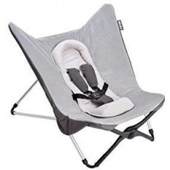 BÉABA Hamaca para Bebé y Niño, Compacta y Evolutiva, Ultracómoda, Plegable y Fácil de Transportar, Robusta, Fabricada en Francia, Balancín, Gris