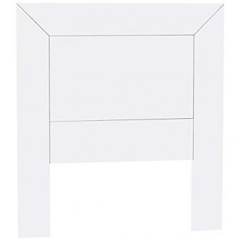 Cabecero de Pino Macizo y MDF para Somier de 90 cm, Blanco Lacado, Serie Kalpe, Medidas: 90x110x2 cm