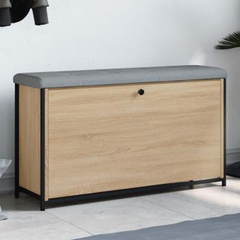 Banco zapatero con cajón abatible roble Sonoma 102x32x56 cm Marrón