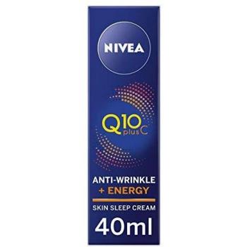 NIVEA Q10 Plus Vitamin C Energizing Night Cream Anti-Wrinkle + Energy Sleep Cream (40ml), Anti-Aging Moisturizing Formula, Facial Cream for Women
