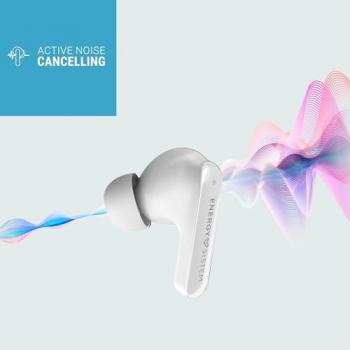 Energy Sistem Serenity ANC Auriculares True Wireless Blancos, ANC, Bluetooth 5.3, IPX4, 25 horas de batería, 4 micrófonos, plástico reciclado