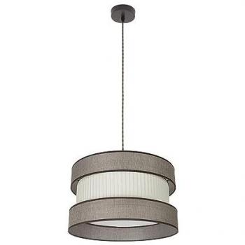 Lámpara Colgante Moderna Home 1xe27 Marrón-Beige 40x40 cm FABRILAMP