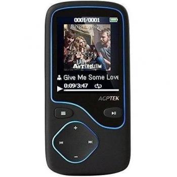 AGPTek C05 8GB Portable Bluetooth MP3 Player with FM Radio, 12 Hours Lossless Playing Support up to 64 GB