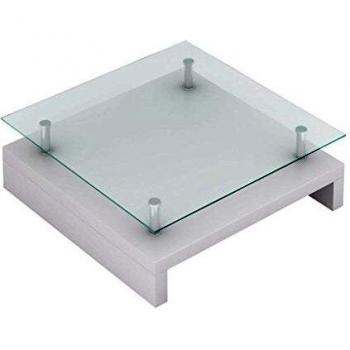 Arden Grace Glass Top White Coffee Table