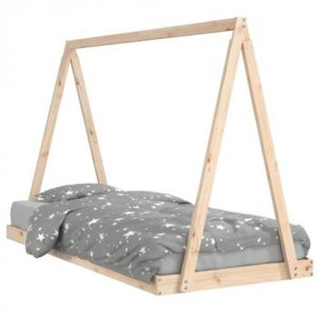 Estructura de cama para niños madera maciza de pino 90x200 cm Marrón