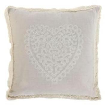 Cojín Home ESPRIT Beige Romántico 45 x 45 cm