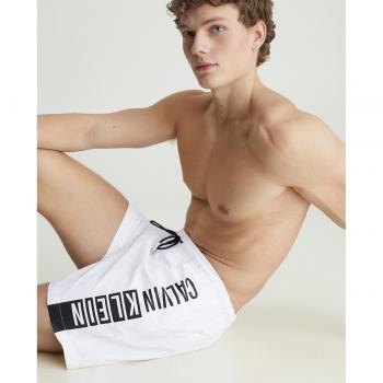 Bañador de largo medio Calvin Klein Intense Power Print blanco negro para hombre