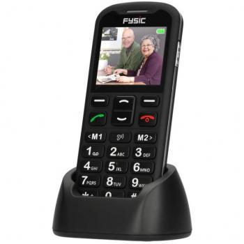Teléfono Móvil Fysic F10 para Personas Mayores 4G con Botones Grandes, Cargador y Botón SOS - Negro