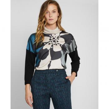 Trucco - Camiseta de mujer de manga larga con estampado floral
