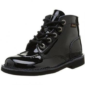 Kickers Kick Col Children's Slouch Boots, Black Vernis 35 EU