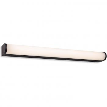 Aplique de baño Bravo negro con difusor de policarbonato opal 1 bombilla 5cm IP44