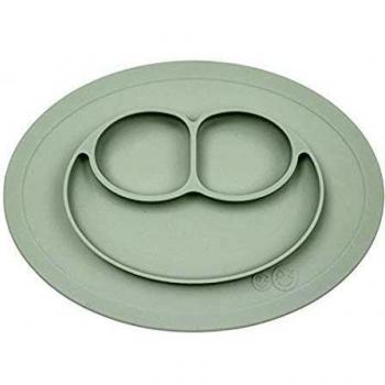 ezpz Mini Mat 12 meses +. plato 100% de silicona con mantel individual incorporado para bebés y niños pequeños. Salvia