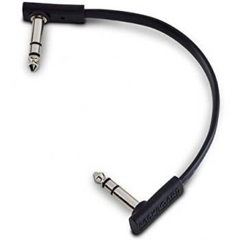 Rockboard 15 cm Flat TRS Cable - Black Instrument Patch Cable