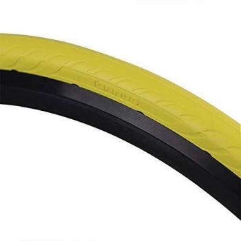 Tannus Cubierta 100% Antipinchazos 700x25c (25-622) Airless Tire New Slick | Neumático Sólido para Bici Carretera, Color Lemon (Amarillo), Dureza Regular