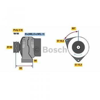 Alternador BOSCH 0 986 041 550 de 14V y 150A para Mercedes-Benz Clase S Coupe y Clase S Berline