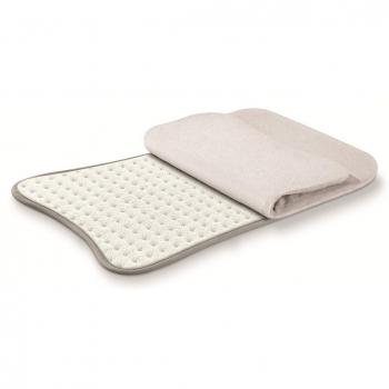 Beurer HKM400 Almohadilla eléctrica térmica con funda, transpirable, tacto suave, calentamiento ultrarápido, función apagado automático 90 minutos, lavable, 6 potencias, display LED, 34 x 47cm, blanco