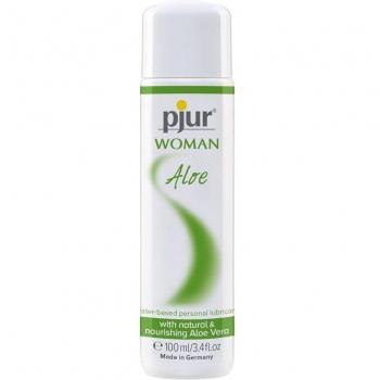 Lubricante Femenino con Base de Agua Aloe Pjur 100 ml - Gel lubricante a base de agua, formulado con aloe vera, ideal para uso íntimo, compatible con preservativos y juguetes sexuales, sin fragancias ni color
