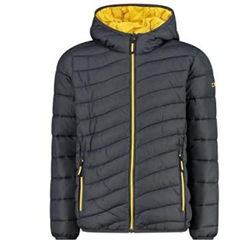 CMP Fix Royal Hooded Jacket for Kids - Black/Yellow, Size 8
