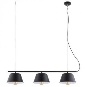 Lámpara de Suspensión Gelato EPIKASA, Acero con Recubrimiento en Polvo, Negro y Blanco, 82x100x20 cm