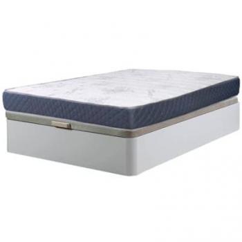 Cama Canapé Abatible Blanco 105x190 cm con Colchón Viscoelástico de 23 cm