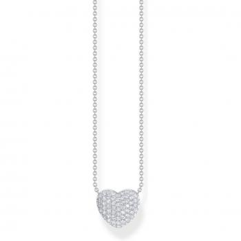 Thomas Sabo Sterling Silver Heart Necklace with White Zirconia Pendant