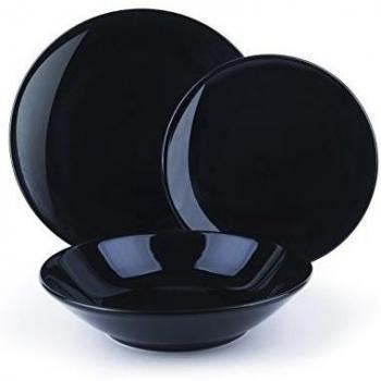 Color Life Vajilla 18 Piezas Negro