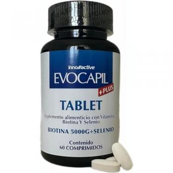 Evocapil Plus - Suplemento alimenticio para el cabello con Biotina, Selenio, Colina y Zinc - 60 comprimidos - Fortalece cabello, piel y uñas, previene caída
