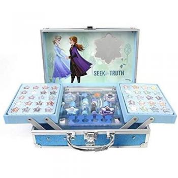 Frozen ii makeup train case maletin de maquillaje de 2 pisos set de maquillaje para ninas maquillaje frozen neceser maquillaje y accesorios en un maletin reutilizable con espejo