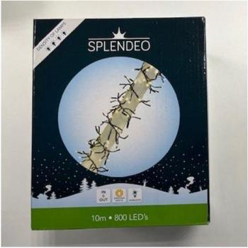 Cadena de luces LED Splendeo Extreme Density - 800 LEDs - Color Naranja Pálido (Arizona White) - Cable Negro - Longitud Total: 10 m - Longitud hasta la 1ª Bombilla: 3 m