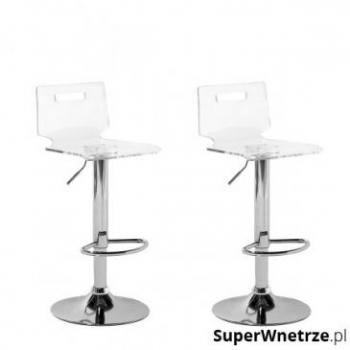 Conjunto de 2 taburetes de bar giratorios de acrílico transparente con altura ajustable estilo moderno Malta