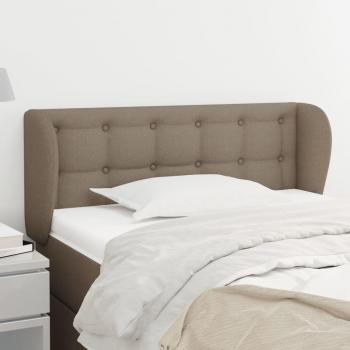 Cabecero Tapizado con Orejas en Tela Gris Taupe 103x23x78/88 cm