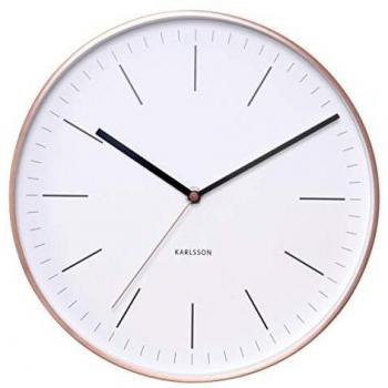 Karlsson Minimal - Reloj de pared, perfil de cobre, color blanco