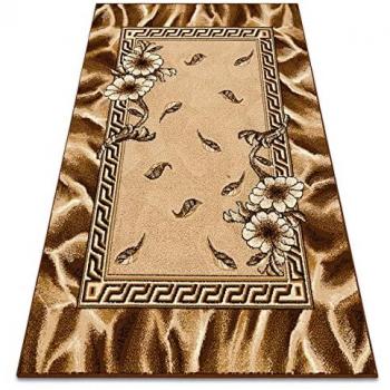 Alfombra BCF Morad Trio Clásica con Flores y Hojas en Dorado Oscuro 300x400 cm